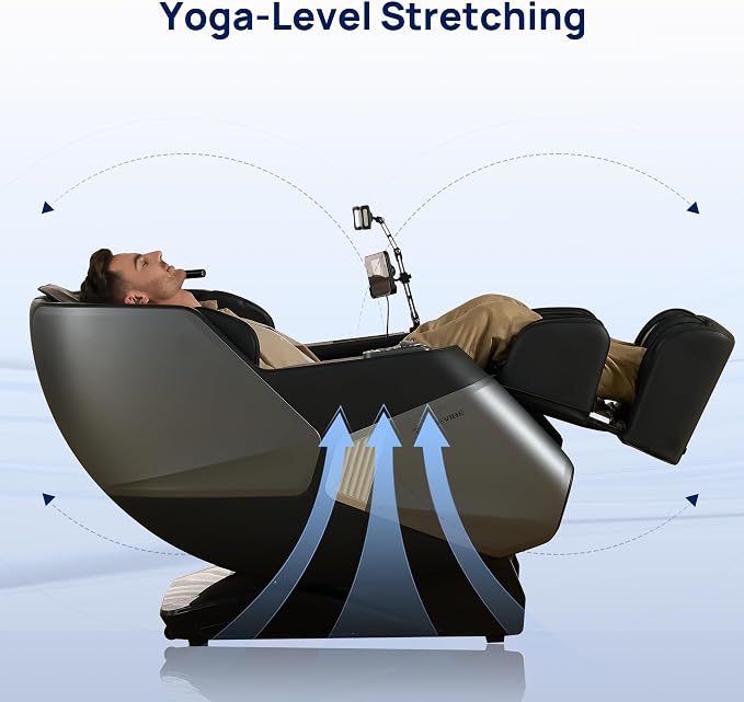 VAT Massage Chair Full Body VibroAcoustic Sonic Wave, SL-Track Zero Gravity Recliner with 25 Auto Modes, Smart Body Scan, Extendable Footrest, Reading Lamp, Black