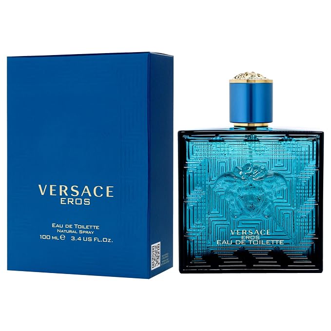 Versace Eros Eau de Toilette Spray for Men, 3.4 Fl Oz