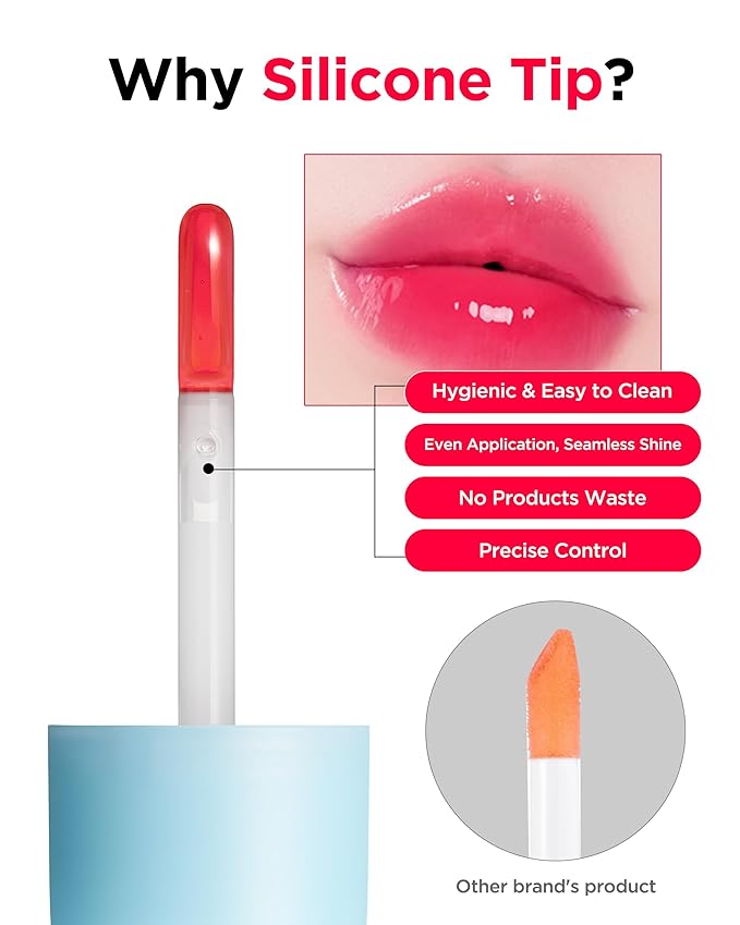 TOCOBO Juicy Berry Plumping Lip Oil 06 Berry Candy – Korean Vegan Hydrating Lip Oil with Plant Oils for High Shine Gloss - Non Sticky Formula for All Skin Tones, 0.14 fl.oz.