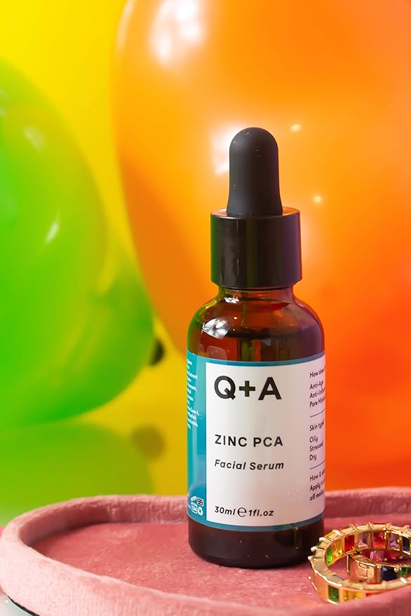 Q+A Zinc PCA Facial Serum (30ml), 99% Natural, Pore-Refining & Firming Serum with Zinc PCA and Reishi & Shiitake Mushrooms, Reduces Redness & Blemishes, Fragrance Free, Vegan & Cruelty Free Skincare