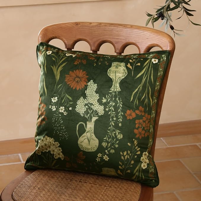 Designer Velvet Throw Pillow Cover,Set of 2,22"x22"-Nocturne | Pillow Cover,Concealed Zipper Design,Dragonfly Pattern,Sofas,Bedroom,Living Room,Lounge Chairs,All Season Home Decor