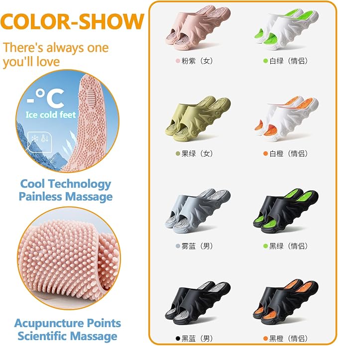 Plantar Fasciitis Relief Foot Massager for Plantar Fasciitis Shoes Women Acupressure Massage Slippers Reflexology Sandals Relaxation Gifts for Mom Dad Parents (Pink,women6-6.5/men 5.5-6)