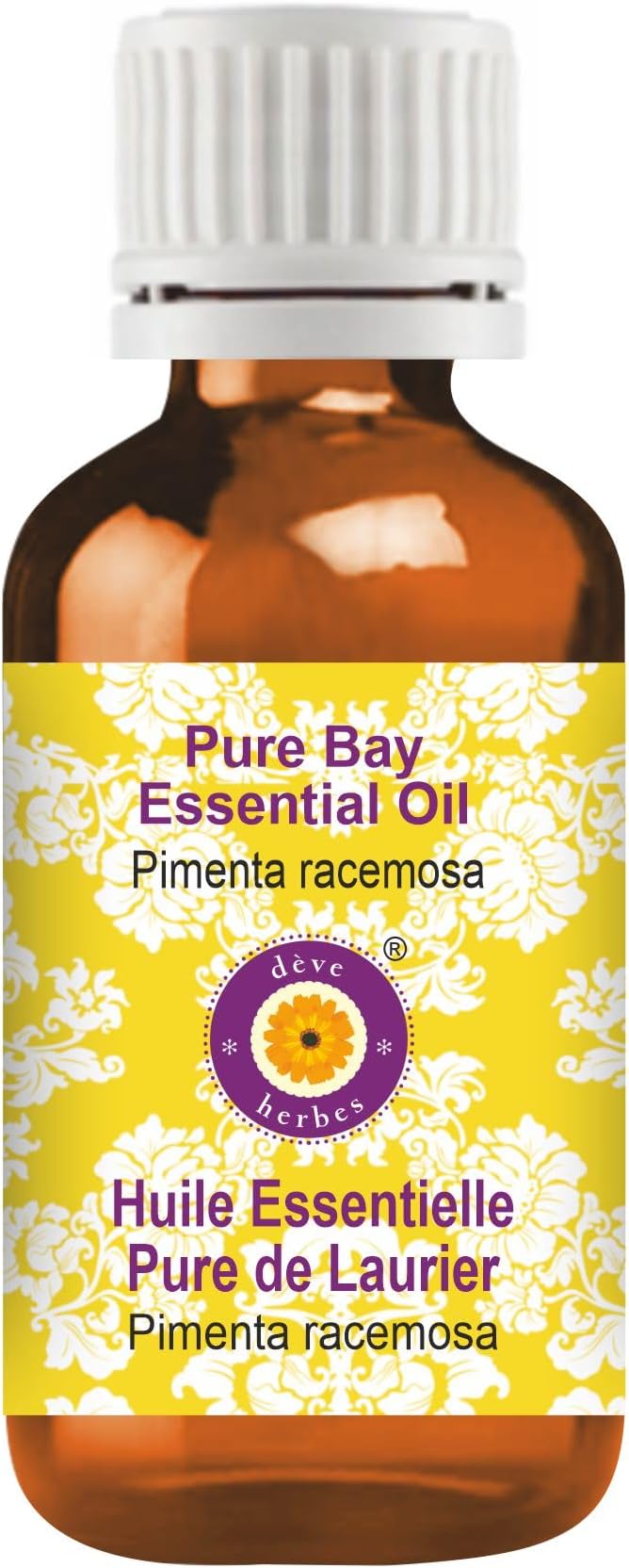 dève herbes Bay Essential Oil (Pimenta racemosa) Pure | Non-Sticky | Non-Greasy | Lightweight | Men & Women | All Skin Types | Steam Distilled 100ml (3.38 oz)