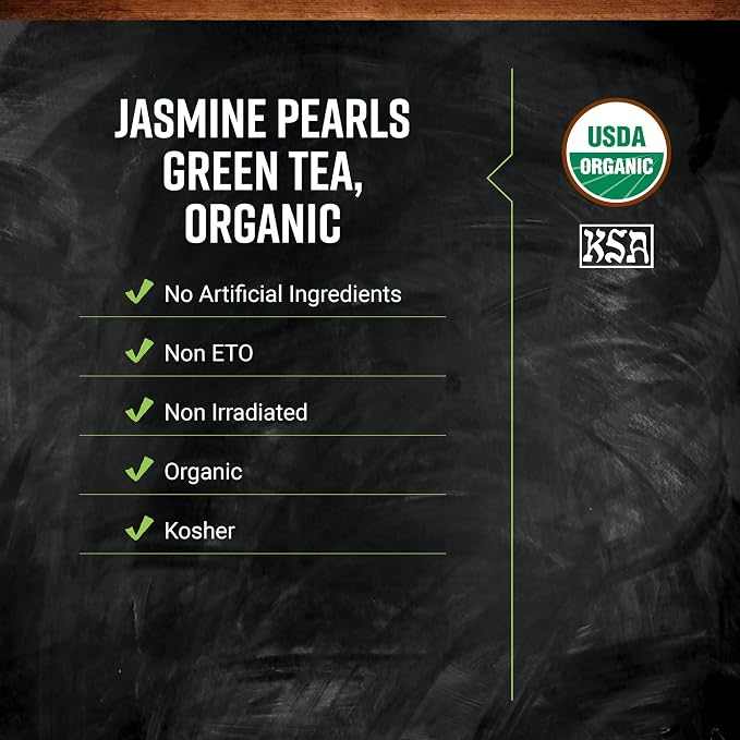 Frontier Co-op Organic Jasmine Pearls Green Tea, 16 Oz, Bulk Bag