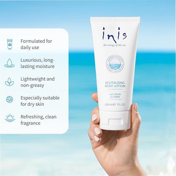 Inis the Energy of the Sea Revitalizing Body Lotion for Women and Men - Body Moisturizer with Vitamin E & Shea Butter - 7.0 Fluid Ounce