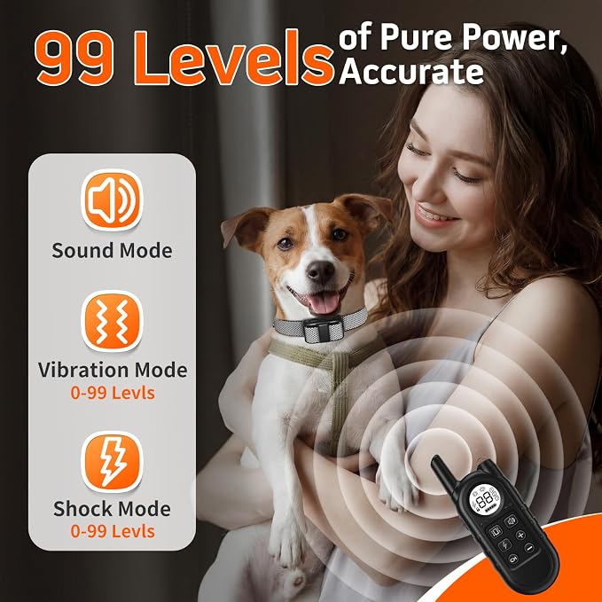 Lightweight Dog Training Collar with Remote for Small Dogs 5–15 lbs, Medium & Large Dogs, 1300FT Range, Waterproof, Rechargeable Training Device(WhiteBlack)