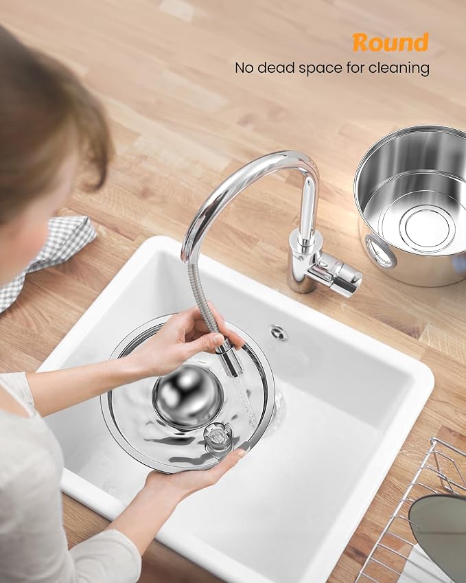 AONBOY Cat Water Fountain Stainless Steel, 108oz/3.2L Cat Fountain, Pet Water Fountain with Water Level Window, Hemispherical Shape, Multi-Filter, Silent Pump, Water Tap, Provides Flowing Water