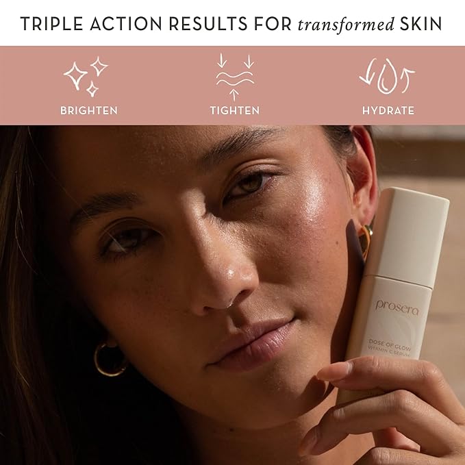 Dose of Glow Vitamin C Serum- Hydrating and Brightening Serum with Peptides, Hyaluronic Acid, Niacinamide and CoQ10. Firms Skin and Reduces Dark Spots and Fine Lines 1 oz (Limited Edition Glow Set)