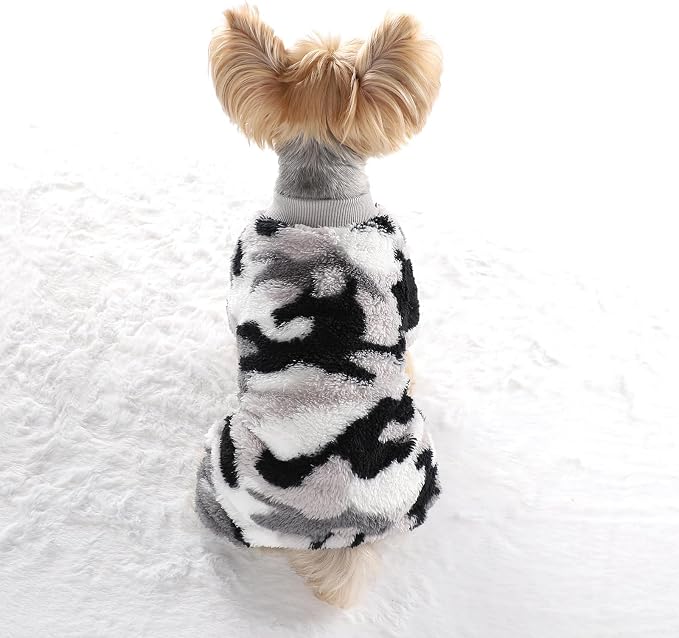 Yikeyo Dog Sweater, Dog Sweaters Pajamas for Small Dogs, Winter Pet Onesies Pjs,Puppy 4 Legged Sweater Clothes for Chihuahua Yorkie Teacup Jumpsuit,Cute Pet Outfits Apparel,Gray,M,Chest 18.5 in