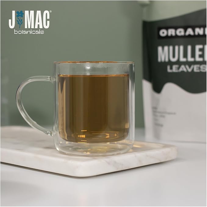 J Mac Botanicals Organic Mullein Leaves (4 oz) Certified USDA Organic Loose Leaf Herbal Tea