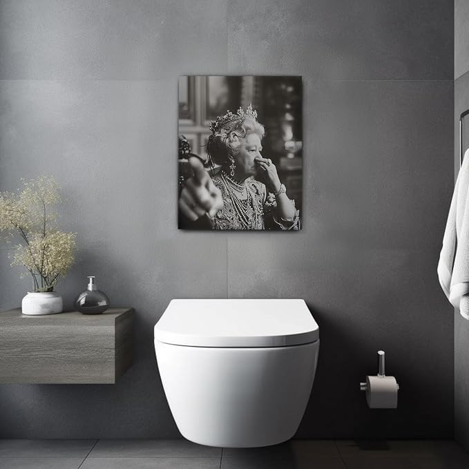 Funny Bathroom Canvas Wall Art, Toilet Paper Humor Poster, 24x30 Inch | Hilarious bathroom comedy decor and modern toilet artwork, gag gift for home, guest bath or office, Humor Style-02
