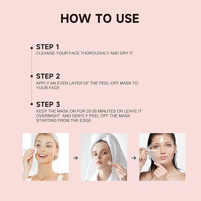 Collagen Overnight Wrapping Mask, 3.04 oz （Includ brush） Ceramide NP & Niacinamide Night Peel-off Facial Mask, Hydrolyzed Collagen For Glowing Skin, Moisturize Increase Elasticity Brighten