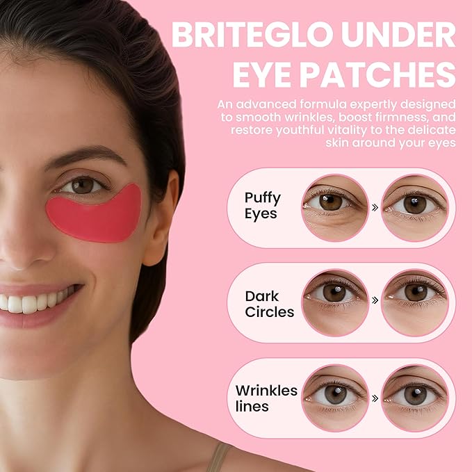Under Eye Patches – Hydrating Gel Mask for Dark Circles, Puffiness & Fine Lines | Hyaluronic Acid, Collagen, Centella & Vitamin E | 28 Pairs – Pack of 1