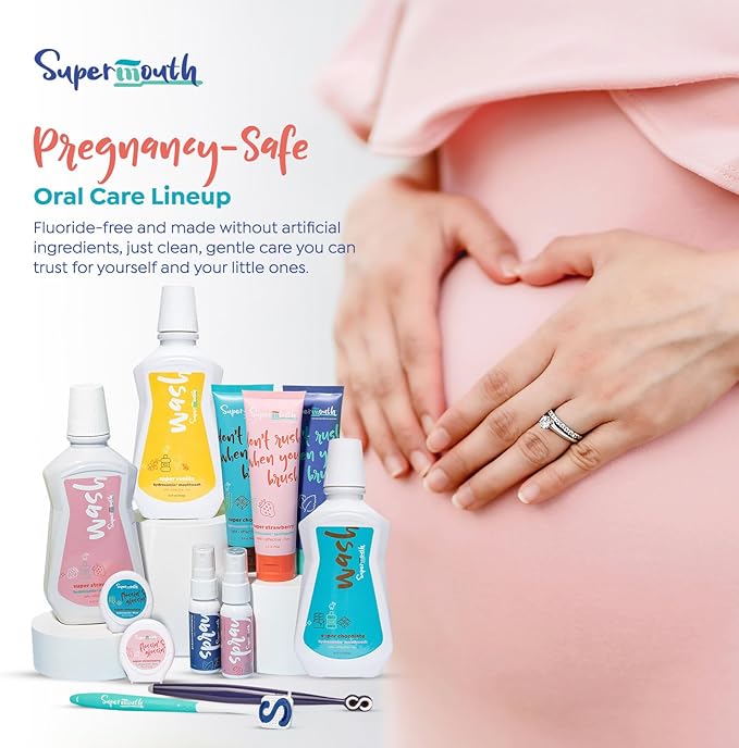 SuperMouth® Fluoride-Free Mouthwash – Nano-Hydroxyapatite, Vitamins D3 & K2, Prebiotics, Alkaline pH 8.5, Alcohol-Free, Freshens Breath, Safe Clean Ingredients, 4 Flavor Options