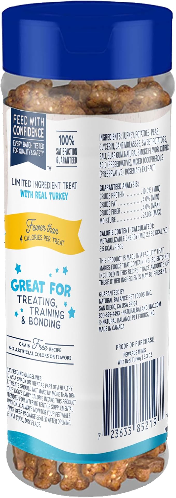 Natural Balance Rewards Minis, Training Treats for Dogs, Turkey, 5.3 oz | Grain-Free Treats, Limited-Ingredient Recipe, Perfectly Sized for Rewarding Dogs Through the Day