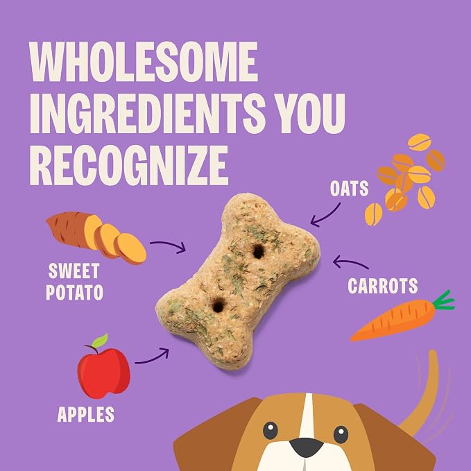 Wellness Old Mother Hubbard Classic Just Vegg'n Dog Biscuits, Natural Training Treats, Sweet Potato, Oats, Apple and Carrot Flavor, Mini Size, 20 oz Bag
