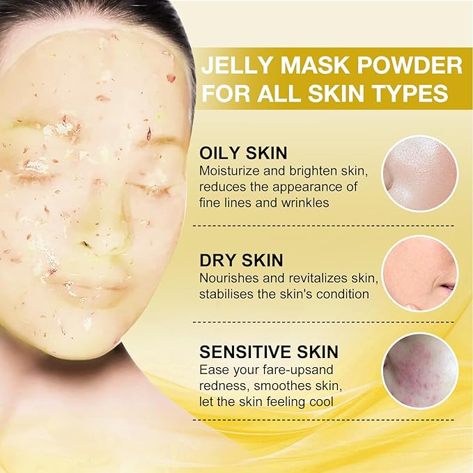 Jelly Mask for Facials Professional, Hydrating & Moisturizing Peel-Off Natural Gel Face Mask SkinCare, Professional Spa Use Jelly Face Masks, Deep Hydration & Glow 23 Fl Oz (6 Pcs)