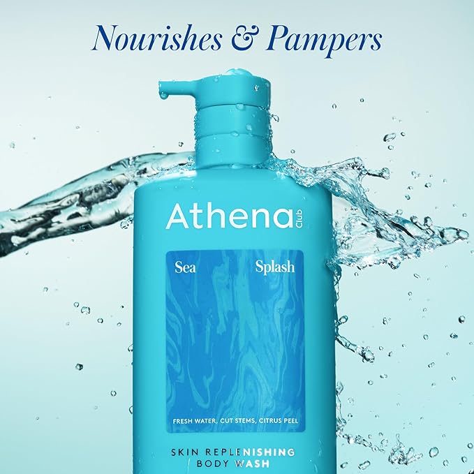 Athena Club Skin Replenishing Body Wash for Women, Sulfate Free Nourishing Cleanser with Niacinamide, Gently Cleanses Without Stripping, Sea Splash Fresh Scent, 18 fl oz