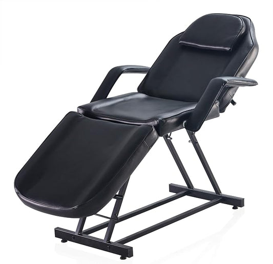 BELLEZE Adjustable Tattoo Table Chair Salon Bed Eyelash Microblading Esthetician Equipment for Professional Massage Facial Lash Beauty Treatment Spa - Black