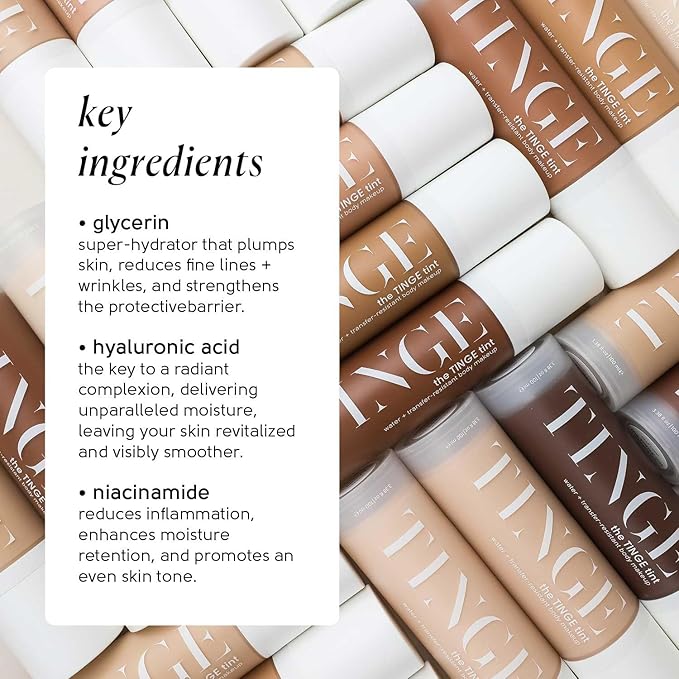 Tinge Tint Body Makeup, Up to 48 Hours, Medium Coverage Cream With Amino Acids, Hyaluronic Acid & Lysine, Semi Matte Finish, Water & Transfer Resistant, 3.38 Fl Oz Tube - Fair Neutral