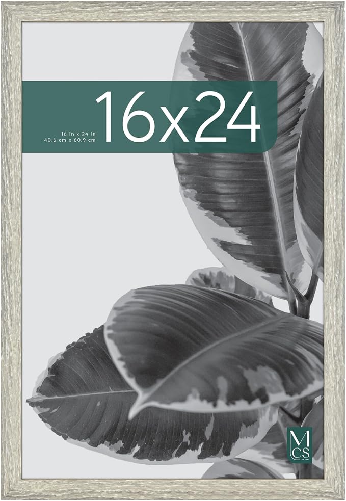 MCS Studio Gallery 16x24 Poster Frame Gray Woodgrain Engineered Wood, Vertical & Horizontal Wall Hanging Large Picture Frame for Photos, Posters & Art Prints (1-Pack)