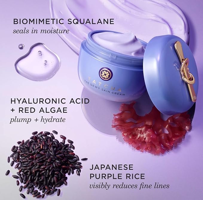 TATCHA The Dewy Skin Cream, Travel-Sized | Mini Rich Face Cream to Hydrate, Plump and Protect Dry and Combo Skin
