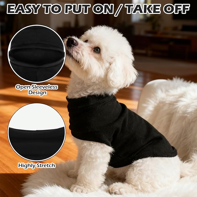 Cat Sweater Warm Fleece Pet Clothes for Cats Only | Soft Cat Vest Puppy Hoodie Coat, Fall Cold Winter Sweatshirt Pullover Clothing also for Small Dogs, Black L