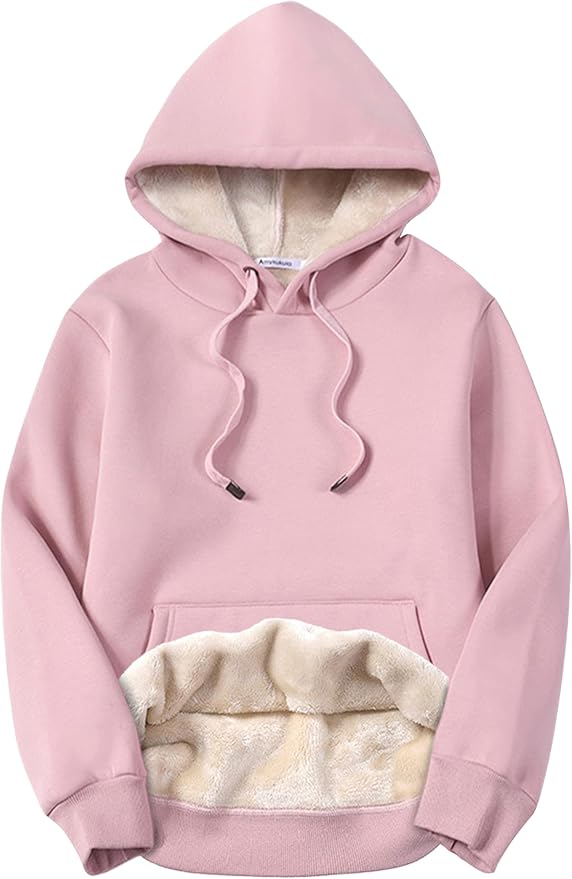 Yeokou Women's Winter Hoodies Pullover Sherpa Fleece Warm Heavyweight Sweatshirt