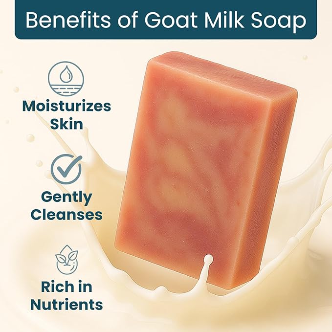 Goat Milk Soap Bar (Variety 3 Pack) - Natural Bar Soap for Men & Women - Handmade w/Real Milk, Hands/Body - Premium, Gentle, No Dyes - (Large, 5oz) Sandalwood, Cherry Almond, Charcoal