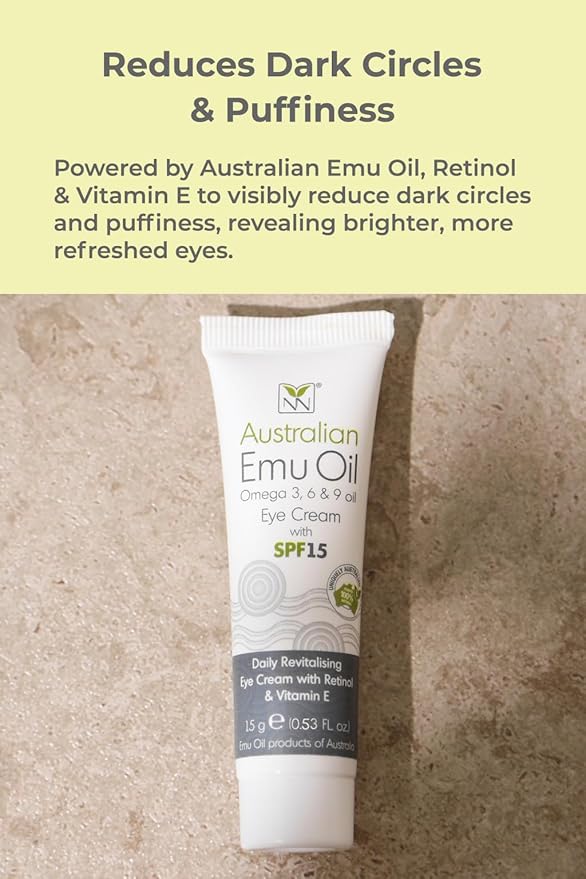 Y Not Natural Revitalising Eye Cream – Retinol, Emu Oil, Vitamins A C D E K2, SPF 15 – Anti-Aging Hydrating Eye Treatment for Wrinkles, Puffiness, Eye Bags, Dark Circles – 15g/0.53oz – Clean Skincare