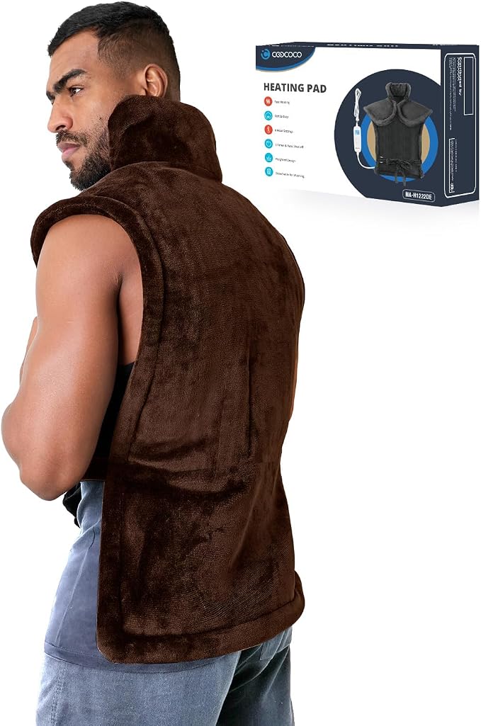 CooCoCo Large Heating Pad for Back Pain Relief, FSA Eligible Heating Pad for Neck Shoulders, Machine Washable, 24''x37''