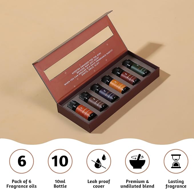 Folkulture Essential Oils Set for Diffuser | Set of 6 Luxury Floral & Oud Fragrance Oils | Orchid Oud, Rose Oud & Warm Sensual Blends | Aromatherapy & Home Fragrance Gift Set