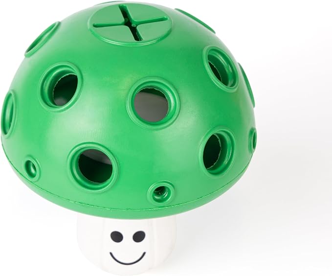 Fuzzl Eco Rubber Large Magic Shroom Puzzle Enrichment Toy - Green - Long Lasting Dog Treat Toys for Aggressive Chewers Strong Dog Toy for Dogs Durable Puppy Chew Toys