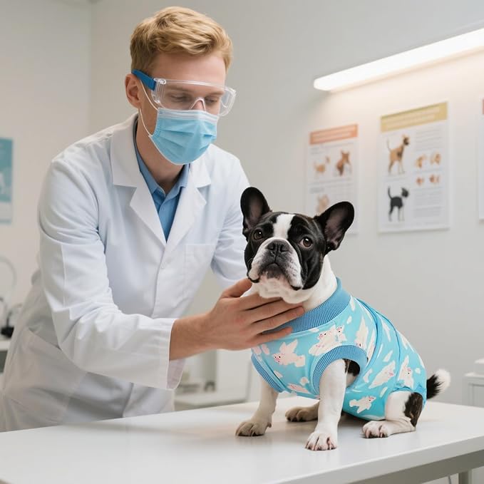 Kuoser Recovery Suit for Dogs Cats, Soft Dog Surgery Suit Female Male Spay | Professional Dog Onesie for Surgery, Substitute E-Collar & Cone, Prevent Licking Dog surgical suit Pet Neuter Suit