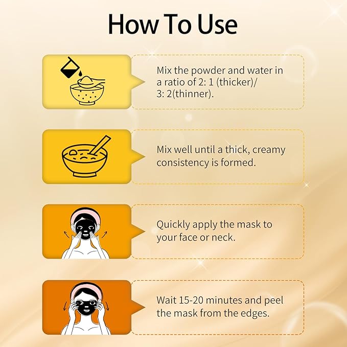 Powder Jelly Mask for Facials Professional, Peel Off Facial Mask for Hydrating & Moisturizing, Hydrojelly Mask for Women Men Skin Care, Home DIY Spa Use for All Skin with 24K Gold