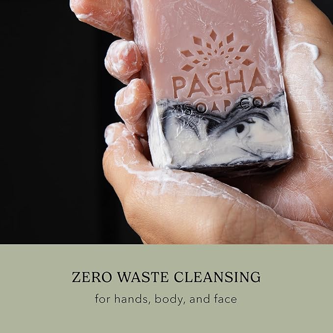 Pacha Soap Co. Bar Soap, Vanilla & Sage, 4 oz, 3-Pack (12 oz Total) - Premium, Hydrating, Moisturizing, Face Wash, Hand Cleanser, Body Wash, Handcrafted in the USA