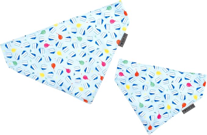THE WORTHY DOG Slide-On Printed Bandana for Dogs & Cats, Birthday Boy