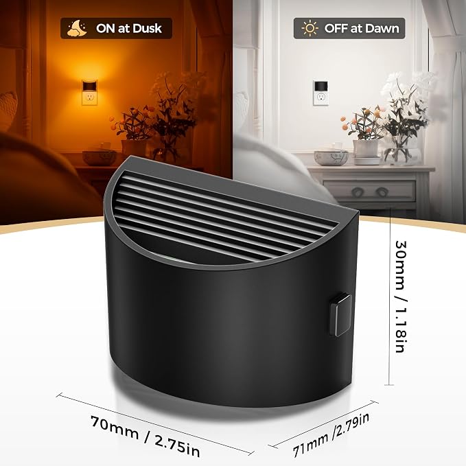 Night Light, Night Lights Plug into Wall, Adjustable, Amber | 3 Level Brightness Adjustable Night Light, Dusk to Dawn Sensor, Nightlights for Adults, Bedroom, Bathroom, Hallway, 4 packs