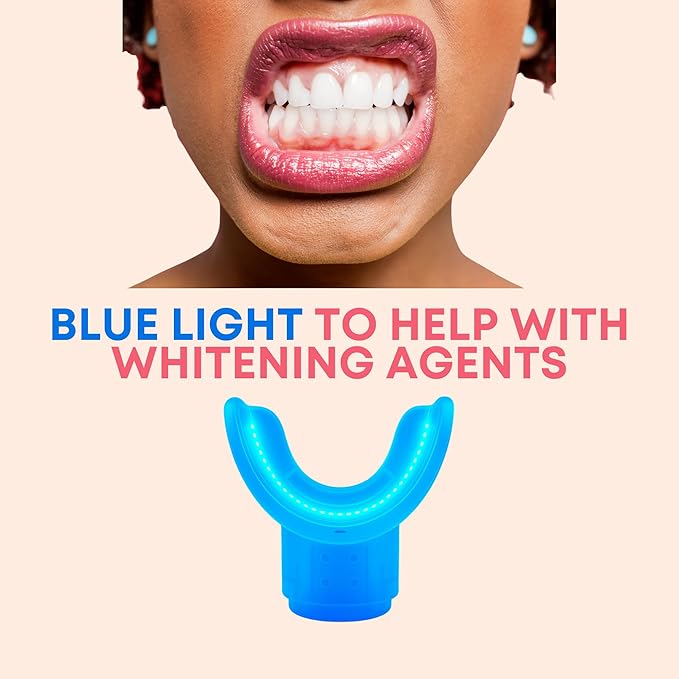 Rayvia - Red Light Therapy Device for Face, Lips - Lip Plumper - Collagen Booster - Anti-Aging Skincare Tool for Women - Fine Line Reducer - Blue Light Whitening Mouthpiece - Home Beauty (Gold)
