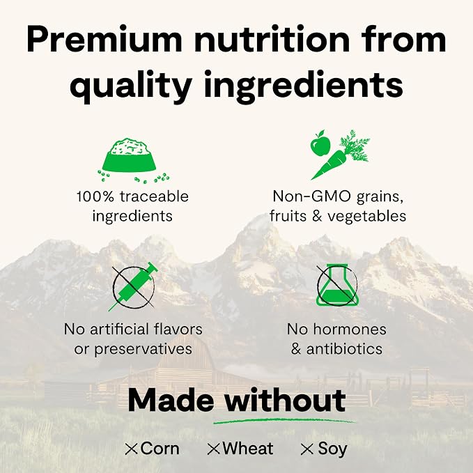 Open Farm RawMix Ancient Grains Dry Dog Food, Tide & Terrain Kibble, 3.5lb | Wild-Alaskan Pollock, Salmon, Grass-Fed Beef, Freeze Dried Raw Chunks, 100% Traceable Ingredients, 3.5lb Bag.