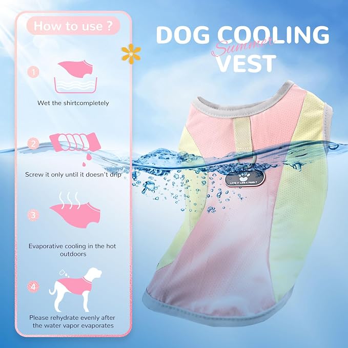 Dog Cooling Vest with D-Ring Dog Tshirt Sun Protection Small Puppy Clothes for Girls Boys Stretchy Shirts for Dogs Lightweight Breathable Shirt French Bulldog Frenchie Dachshund Clothes