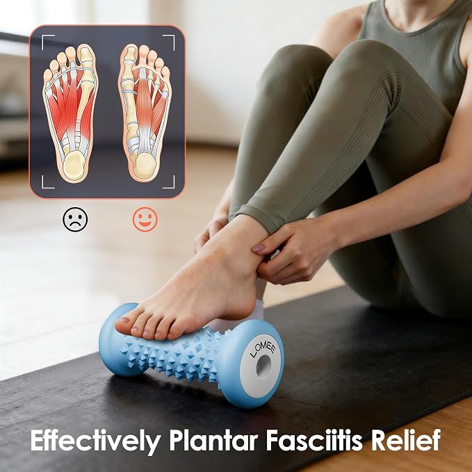 Foot Roller Massager for Plantar Fasciitis, Foot Arch and Heel Pain Relief | Deep Tissue Muscle Massage, Feet Ergonomic & Rounded Top Design