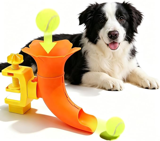 Marchul Adjustable Dog Ball Launcher Toy, Adjustable Height Launcher Ball Thrower for Indoor/Outdoor Fetch PlayD, Interactive Energy Release Tool for Medium & Large Dogs, Easy Mount on Door/Post/Table