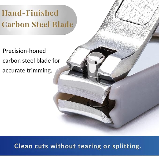 Japanese Nail Clippers, Curved Carbon Steel Blade, Made in Seki Japan, Built-in Nail File & Clippings Catcher, Samurai Design, Fingernail & Toenail Nail Trimmer (Toyotomi Hideyoshi)