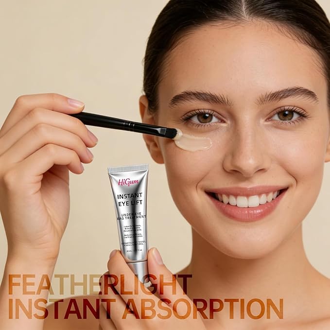 Perfection Eye Tightener Cream with Brush, Instant Eye Lift & Tightener - Under Eye Bag Treatment, Fine Lines & Wrinkles, Ultimate Lift & Smooth Finish, Easy-Wear Formula for All Skin Types, 1PC
