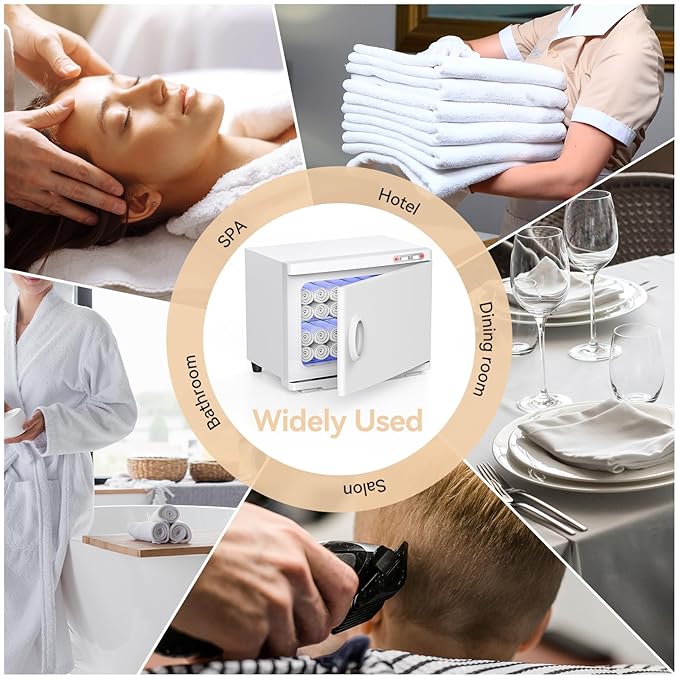 22L Towel Warmer, Large Hot Towel Warmer for Spa, 2-in-1 Professional Cabinet for Facials Esthetician Beauty Salon and Barber(White)