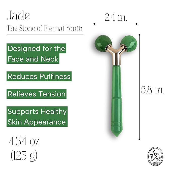 Mount Lai Jade Tension Melting Facial Massager for Face & Neck – Face Roller to Relieve Tension, Soothe Stress, Improve Circulation & Revitalize Skin for Radiant Care
