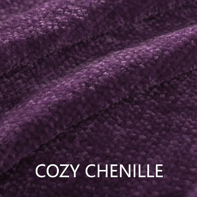 Chenille Throw Blanket for Couch 60" x 80" Twin, Dark Purple | Soft Cozy Warm Throws with Fringe Tassel, for Living Room Bed Sofa Chair Cover, Lightweight Knitted Decorative Boho Blankets