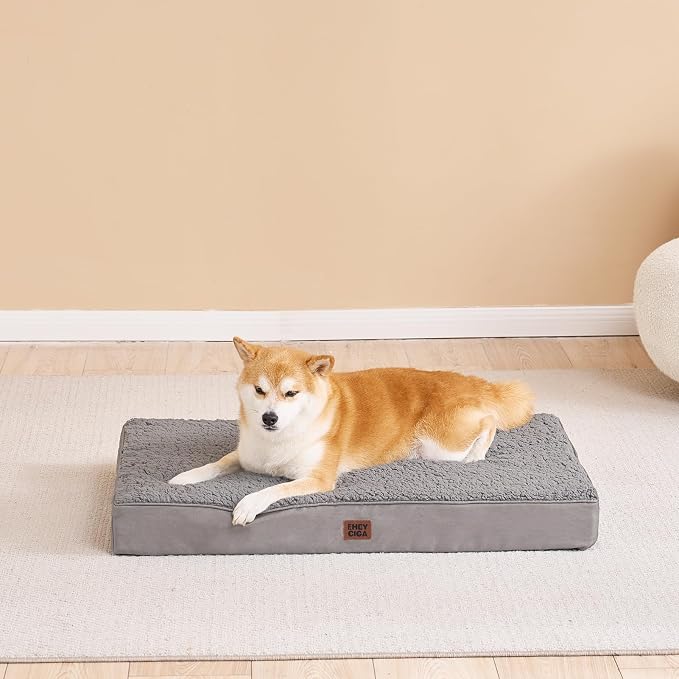 EHEYCIGA Orthopedic Dog Bed Extra Large with Removable Washable Cover, 50IN | Egg Crate Foam Support, Durable Oxford fabric, Non-Slip Bottom, Machine Washable, Soft Waterproof Plush Pet Bed Mat For Crate
