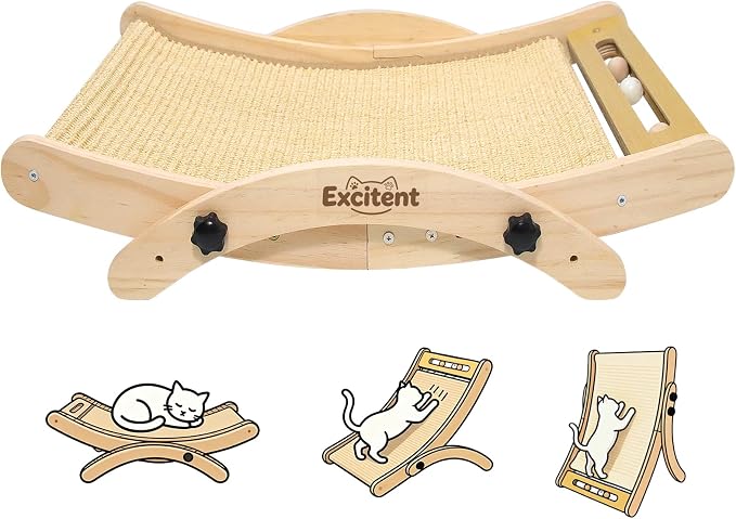 Large Sisal Cat Scratcher Bed, Sisal Cat Scratcher for Indoor Cats | Adjustable Cat Scratcher, dense sisal surface, built-in ball toy, draw cats to scratch, guard home furniture well
